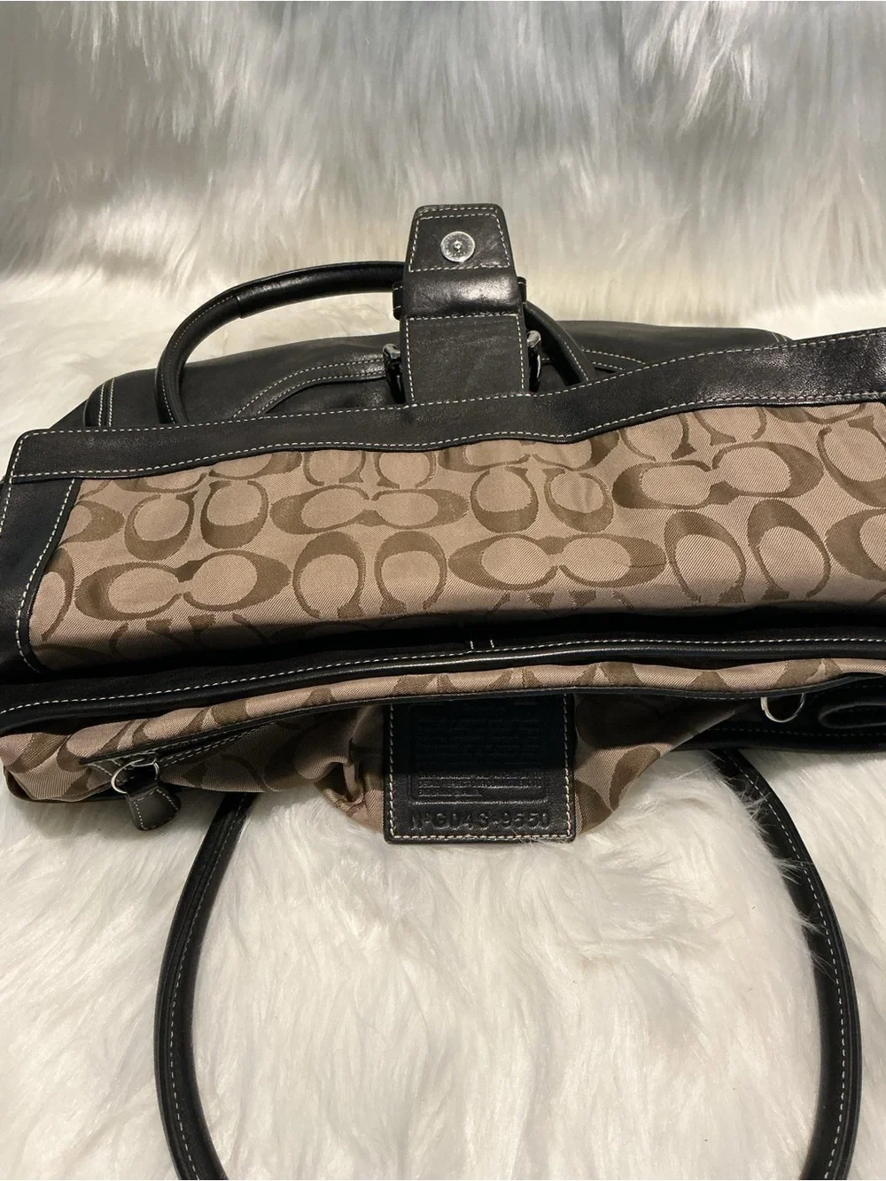 Coach Hampton Soho Flap Handbag Purse 9550 Black Leather Belt Buckle Y2k Vintage
